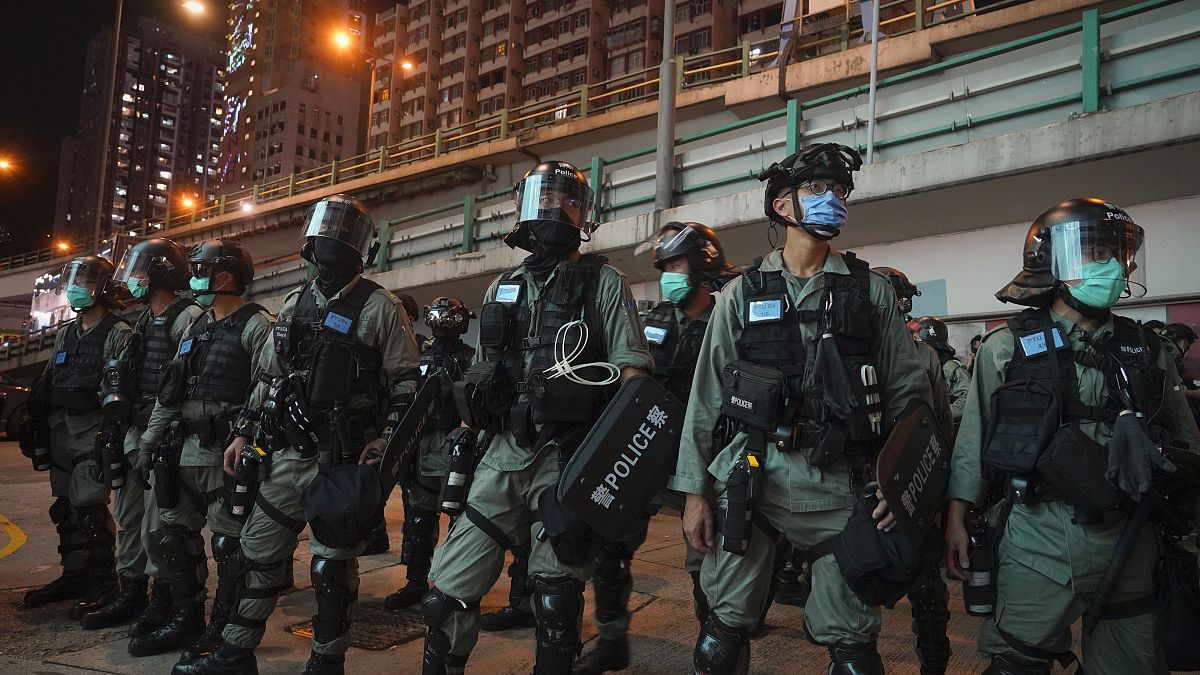 Polizeikette in Hongkong