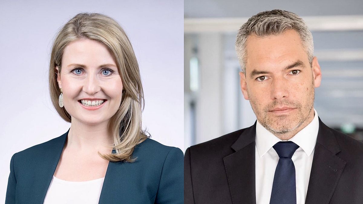 Karl Nehammer belügyminiszter és Susanne Raab integrációs miniszter