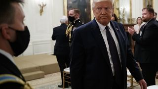 President Donald Trump in the East Room of the White House in Washington on June 17, 2020.