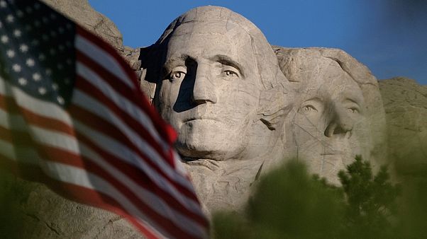 Photo d'archive du Mont Rushmore le 11 septembre 2002 Photo d'archive du Mont Rushmore le 11 septembre 2002