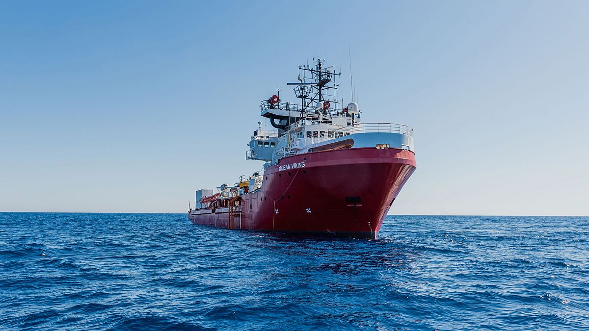 Le navire "Ocean Viking" affrêté par l'ONG SOS Méditerrannée. Photo prise le 22/06/2020