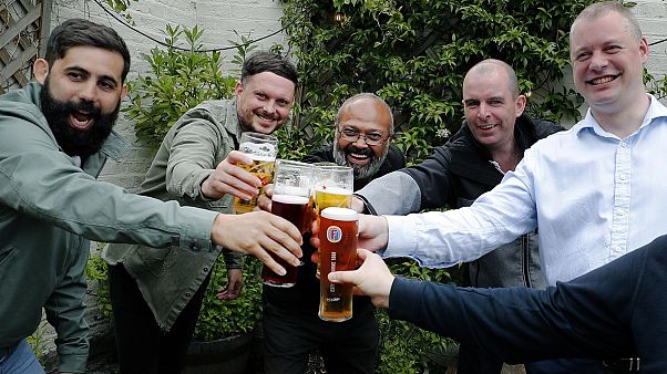 London pubs pull first pints after months of lockdown London pubs pull first pints after months of lockdown