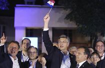 Andrej Plenkovic celebra la victoria de la HDZ en las elecciones croatas