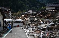 Restos de la inundación en Kumamura, el 8 de julio.