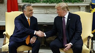 Donald Trump meets with Viktor Orbán at the White House.