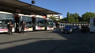 French Transport Minister Jean-Baptiste Djebbari visited distressed bus drivers in Bayonne on Tuesday.