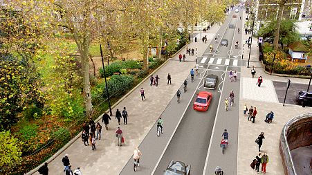 A proposed layout for a liveable street in Camden, London.