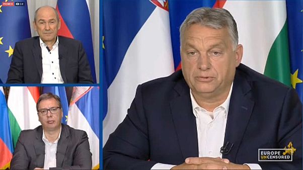 Janez Janša, Alekszandar Vucsics és Orbán Viktor Janez Janša, Alekszandar Vucsics és Orbán Viktor