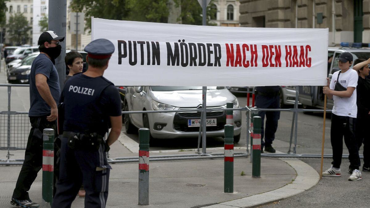 Protest von Exil-Tschetschenen in Wien