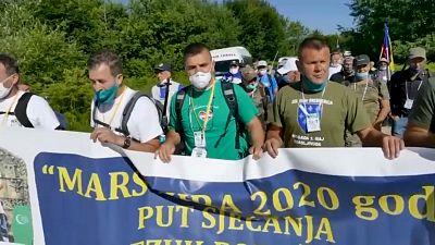 Marcha por la paz en el 25 aniversario de la masacre de Srebrenica