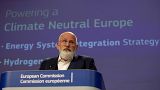 European Commissioner for European Green Deal Frans Timmermans during conference at EU headquarters in Brussels