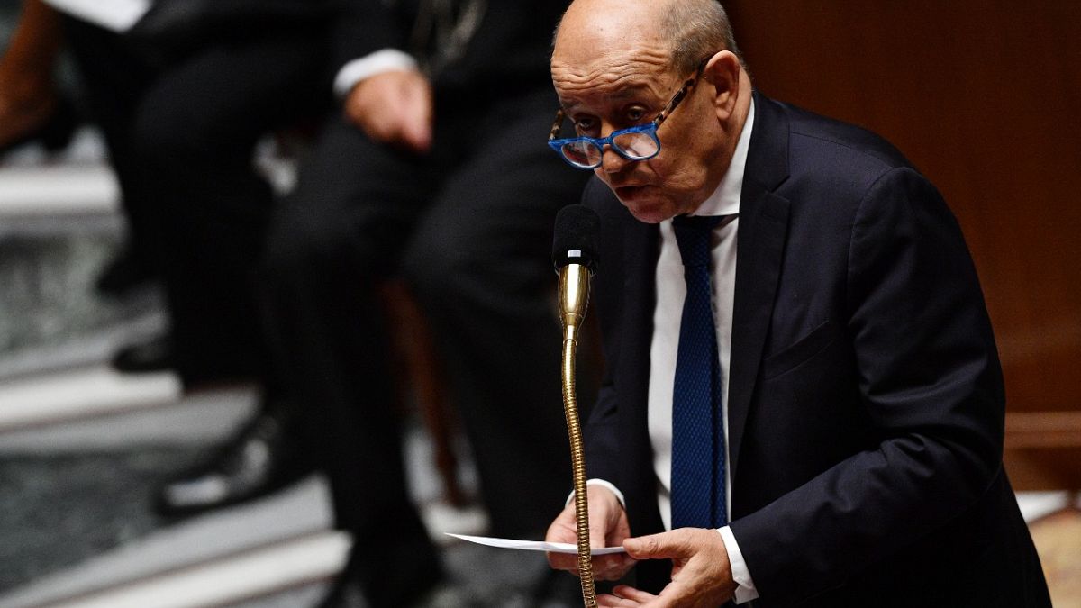 Fransa Dışişleri Bakanı Le Drain Senato'nun Dışişleri Komisyonu'nda konuşma yapıyor
