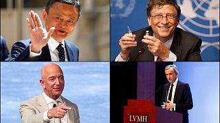 Dünyanın en zenginleri arasında yer alan iş insanları Jack Ma, Jeff Bezos, Bill Gates ve Bernard Arnault.