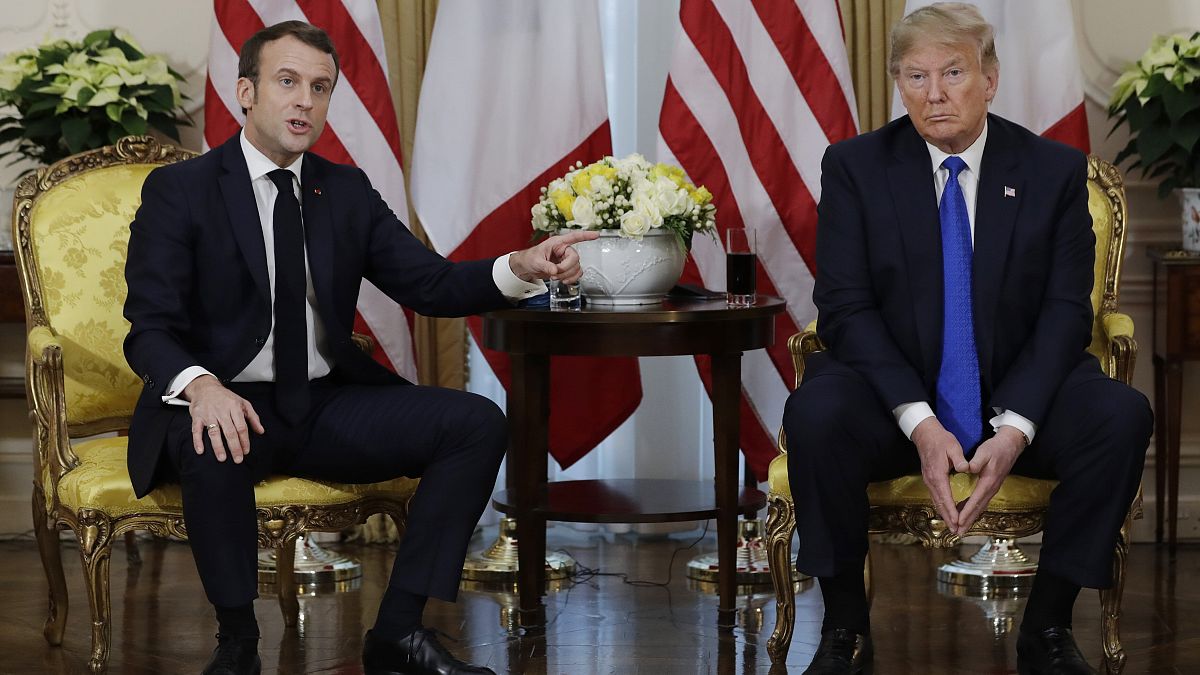 President Donald Trump meets French President Emmanuel Macron at Winfield House, Tuesday, Dec. 3, 2019, in London.