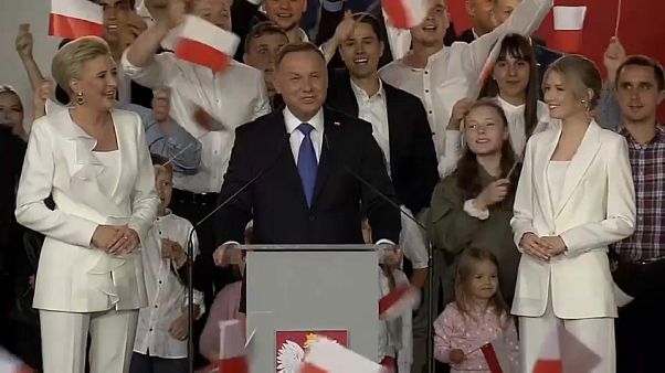 Andrzej Duda y su esposa Agata Kornhauser-Duda en Pultusk, Polonia Andrzej Duda y su esposa Agata Kornhauser-Duda en Pultusk, Polonia