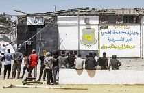 Il centro di detenzione di Tajoura, ad est di Tripoli, bombardato nel luglio 2019 (53 morti, 130 feriti). La Ong Helpcode vi aveva svolto interventi strutturali