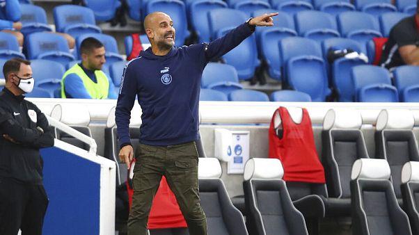 Guardiola en acción el pasado sábado contra el Brighton Guardiola en acción el pasado sábado contra el Brighton