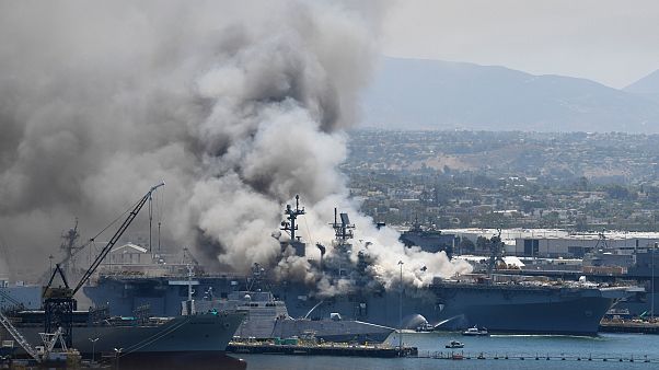 ABD Donanmasına ait 'USS Bonhomme Richard' adlı savaş gemisi ABD Donanmasına ait 'USS Bonhomme Richard' adlı savaş gemisi