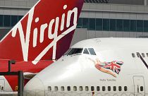 Virgin Atlantic Airline planes at the Manchester Airport in north-west England, on June 8, 2020