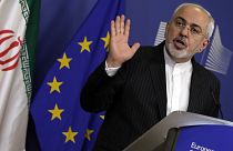Iranian Foreign Minister Mohammad Jawad Zarif speaks during a media conference at EU headquarters in Brussels in 2016.