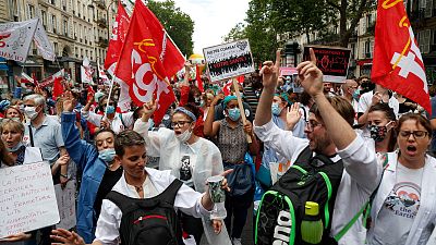 Manifestation de personnels soignants, Paris le 14 juillet 2020