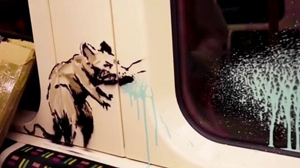 Una rata expulsando un líquido verduzco, la nueva pintada del enigmático Banksy Una rata expulsando un líquido verduzco, la nueva pintada del enigmático Banksy