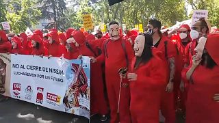Protesta contra el cierre de Nissan en Madrid 