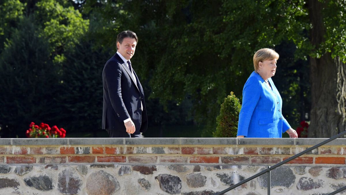 German Chancellor Angela Merkel and Italian Prime Minister Giuseppe Conte