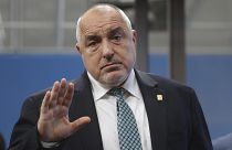 Bulgarian Prime Minister Boyko Borissov arrives for an EU summit at the European Council building in Brussels, Friday, Feb. 21, 2020.