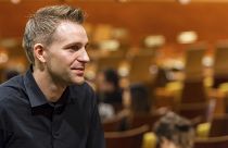 File photo: Austria's Max Schrems listens to a ruling at the European Court of Justice in Luxembourg. October 6, 2015.