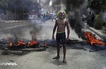 Joker maszkban demonstrált egy kormányellenes tüntető Bejrútban.