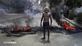 Joker maszkban demonstrált egy kormányellenes tüntető Bejrútban.