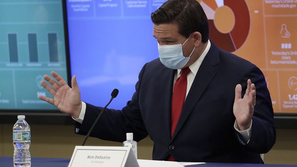Weiter auf Lockerungskurs: Floridas republikanischer Gouverneur Ron DeSantis. Weiter auf Lockerungskurs: Floridas republikanischer Gouverneur Ron DeSantis.