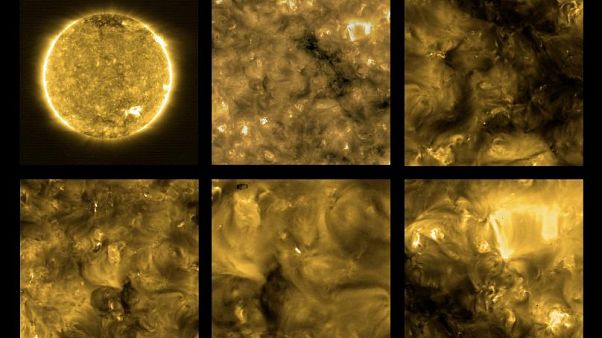 Solar Orbiter/EUI Team/ESA & NASA; CSL, IAS, MPS, PMOD/WRC, ROB, UCL/MSSLFirst views of the Sun obtained with Solar Orbiter's EUI on 30 May 2020, revealing the omnipresent min Solar Orbiter/EUI Team/ESA & NASA; CSL, IAS, MPS, PMOD/WRC, ROB, UCL/MSSLFirst views of the Sun obtained with Solar Orbiter's EUI on 30 May 2020, revealing the omnipresent min