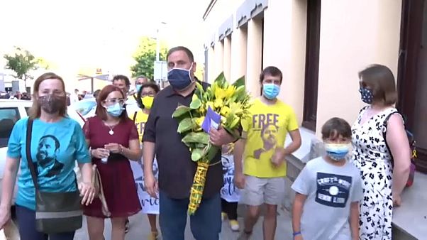 Oriol Junqueras a su llegada a Sant Vicenç dels Horts Oriol Junqueras a su llegada a Sant Vicenç dels Horts