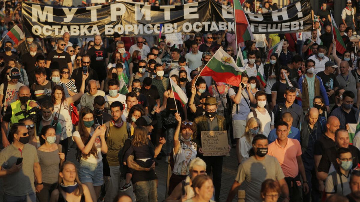 Tüntetés a bolgár fővárosban 2020. július 15-én