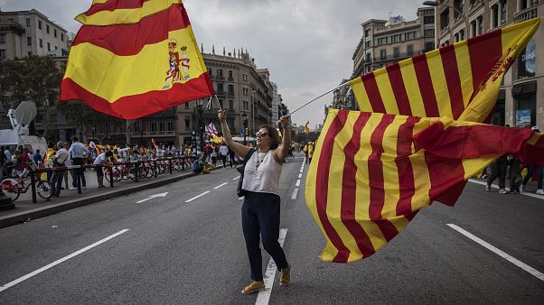 FILE: Spain's National Day in Barcelona, Oct. 12, 2017. FILE: Spain's National Day in Barcelona, Oct. 12, 2017.