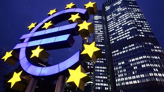 Euro symbol stands in front of the European Central Bank (ECB) in Frankfurt, Germany