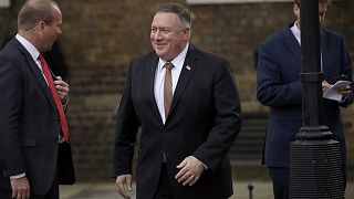 US Secretary of State Mike Pompeo arrives at Downing Street.