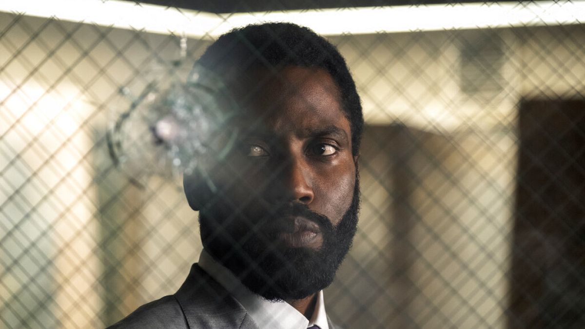 This image released by Warner Bros. Entertainment shows John David Washington in a scene from "Tenet."