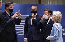 El primer ministro holandés, Rutte, partidario de los recortes con otros líderes europeos