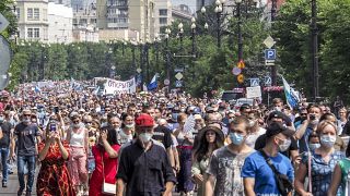 Акция протеста в Хабаровске