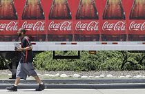 A worker delivers Coca Cola products in Nashville, Tenn