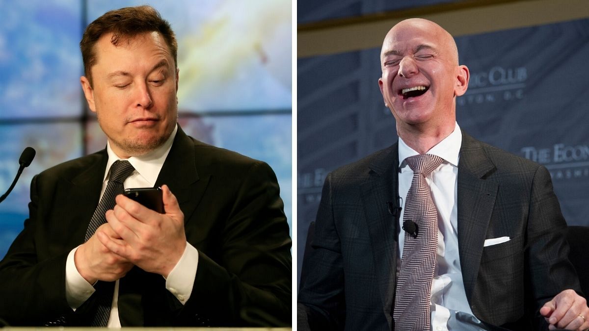 Elon Musk,Tesla Motors founder and CEO & Jeff Bezos, Amazon founder and CEO