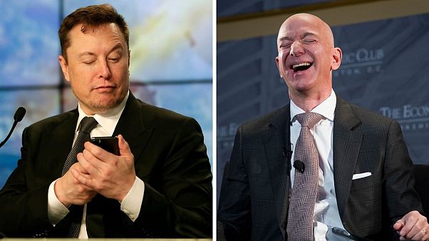 Elon Musk,Tesla Motors founder and CEO & Jeff Bezos, Amazon founder and CEO Elon Musk,Tesla Motors founder and CEO & Jeff Bezos, Amazon founder and CEO