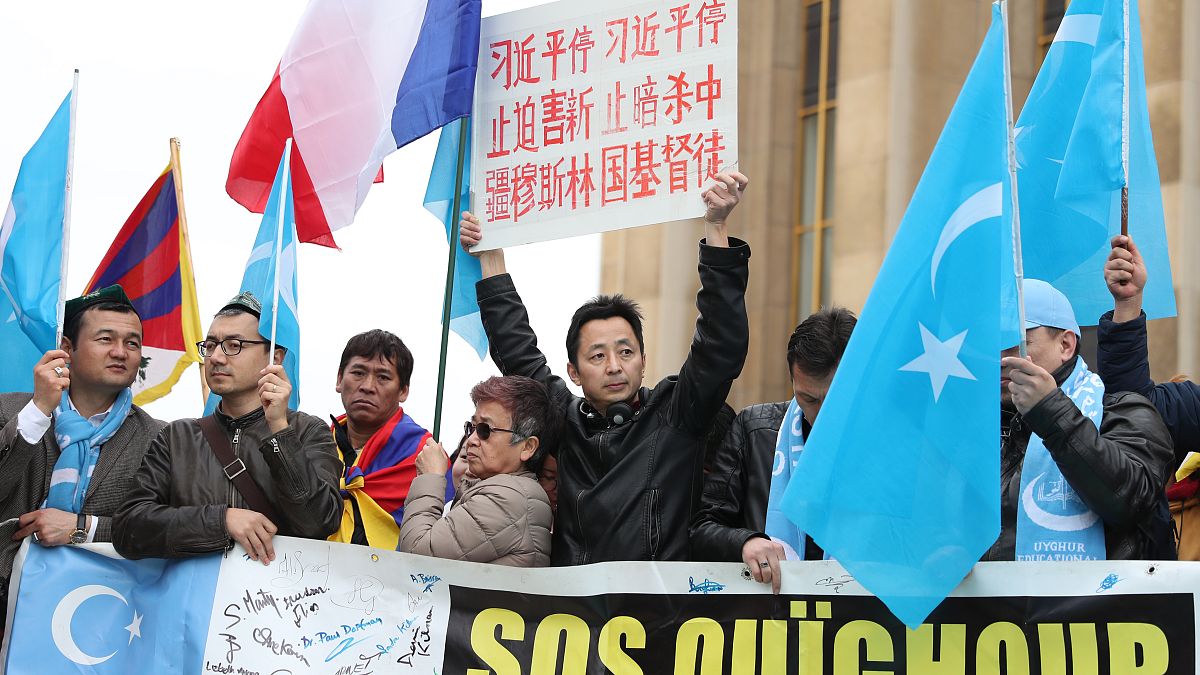 من مظاهرات داعمة للأويغور في فرنسا عام 2019