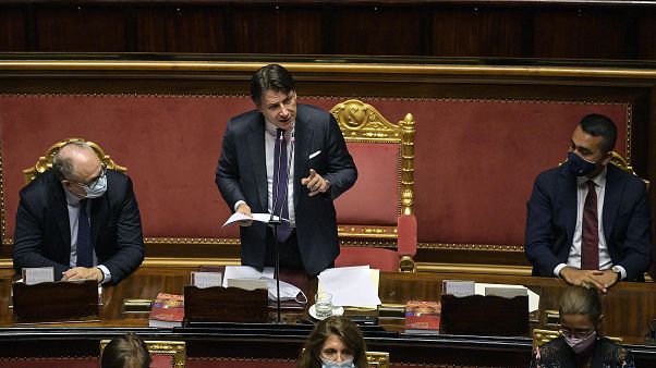 Il premier Giuseppe Conte al Senato Il premier Giuseppe Conte al Senato