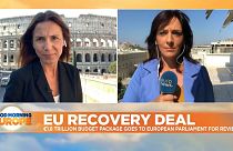 Euronews correspondents Giorgia Orlandi (left, in Rome) and Symela Touchtidou (right, in Athens)