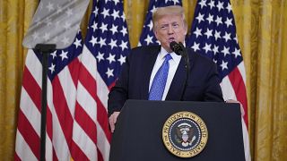 President Donald Trump speaks during an event on "Operation Legend: Combatting Violent Crime in American Cities," in the East Room of the White House, Wednesday, July 22, 2020