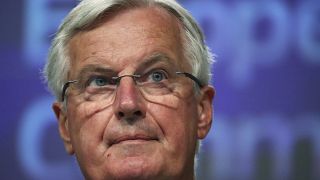 European Union's chief Brexit negotiator Michel Barnier gives a news conference after Brexit talks, in Brussels, Belgium, Friday, June 5, 2020.